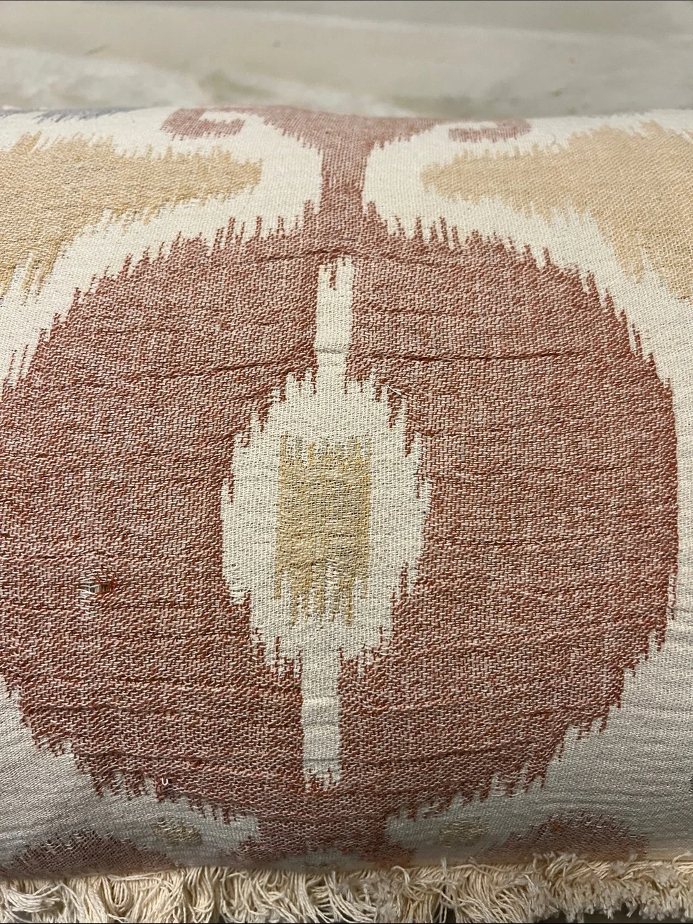 Ikat-Style Pillow by Devi Designs, feather & down insert, zipper closure 16 x 26